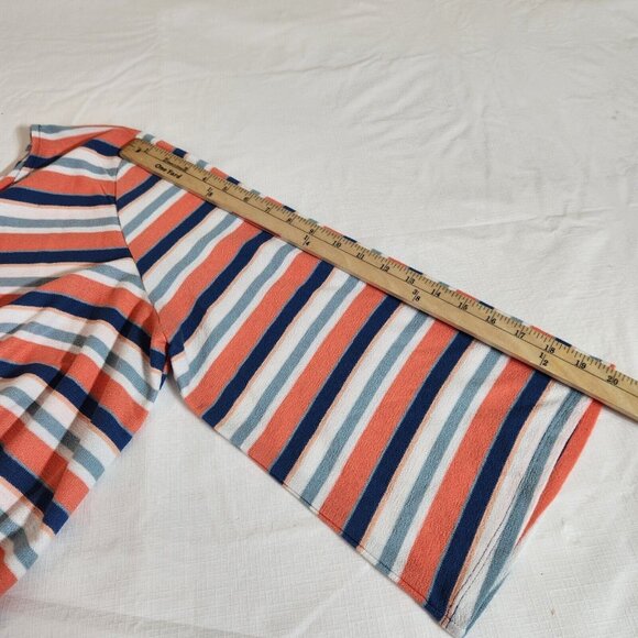 Ruby Rd Women's Multicolor 3/4 Bell Sleeve Striped Knit Top Blouse Size 2X (12) - Picture 8 of 11